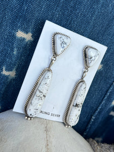 White Buffalo Statement Earrings by Judith Dixon