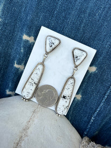 White Buffalo Statement Earrings by Judith Dixon