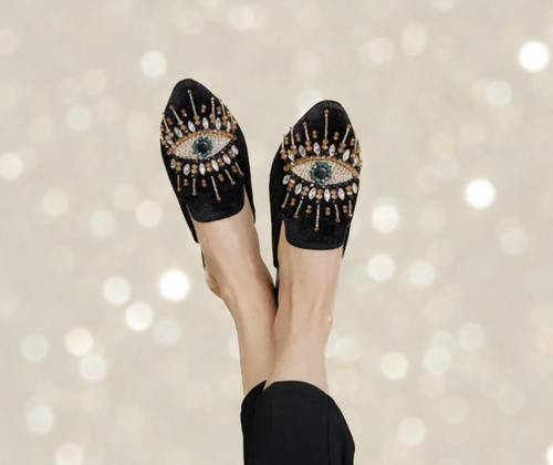 Bejeweled Evil Eye Mules