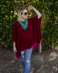 Silk Velvet Scarf Top