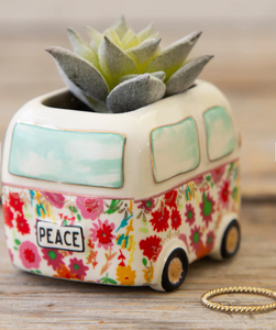 Natural Life - Tiny Faux Succulent Peace Van