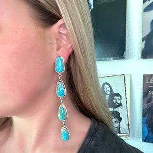 4-Stone Kingman Turquoise Statement Earrings by Elouise Kee (2)