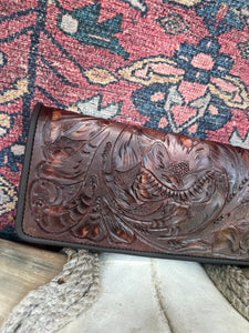 Hand-Tooled Leather Wallet by Juan Antonio - Chocolate Brown